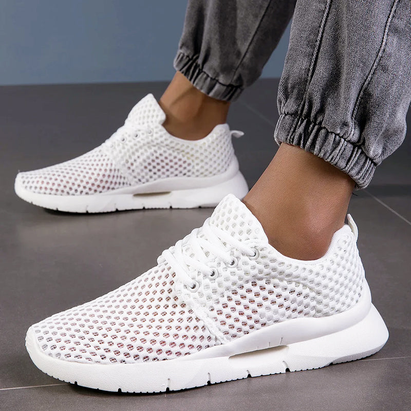 Men's Breathable Mesh Sneakers – Lightweight Lace-Up Walking Shoes