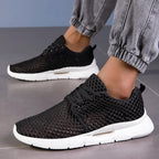 Men's Breathable Mesh Sneakers – Lightweight Lace-Up Walking Shoes