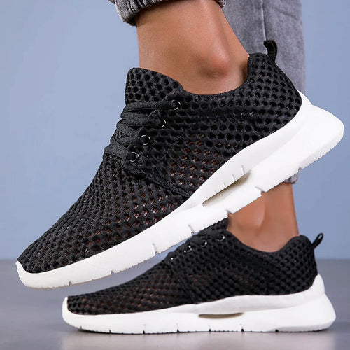 Men's Breathable Mesh Sneakers – Lightweight Lace-Up Walking Shoes