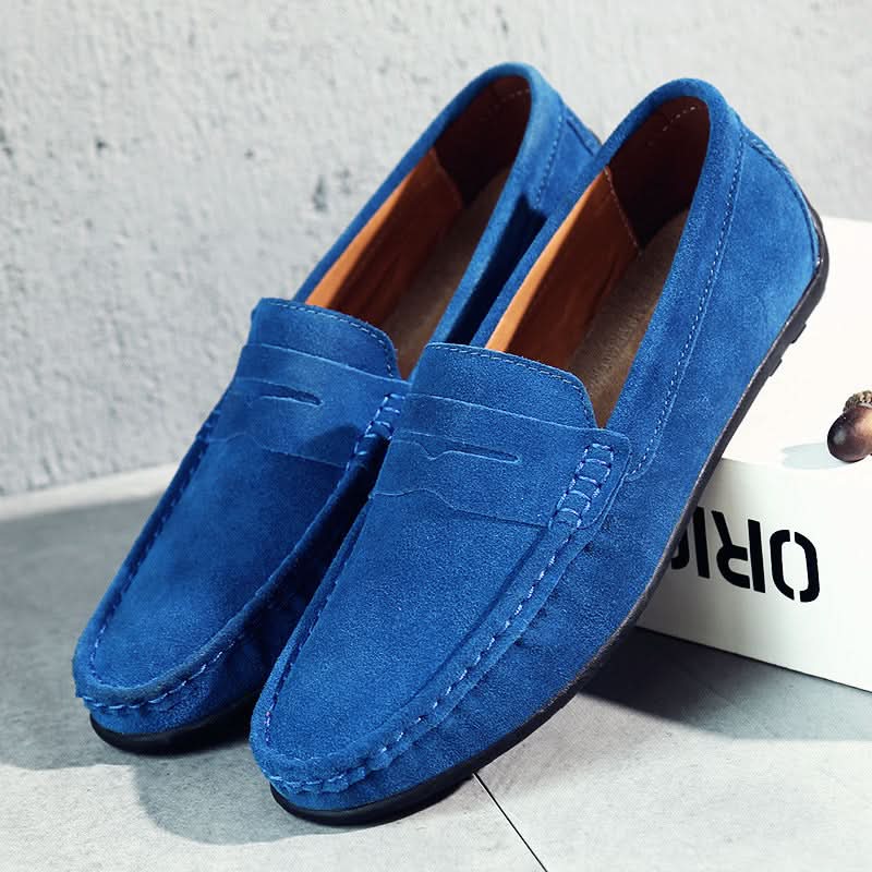 Men's Suede Slip-On Loafers – Minimal Cushioned Smart Casual Shoes