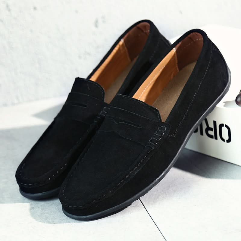 Men's Suede Slip-On Loafers – Minimal Cushioned Smart Casual Shoes