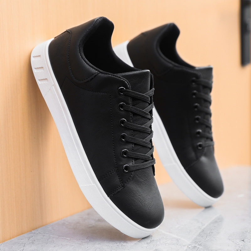 Men's Leather Sneakers – Minimalist Casual Shoes with Cushioned Sole for Everyday Wear