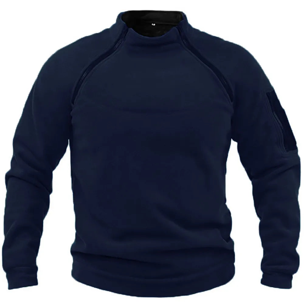 Men's Multi-Zip Pullover Sweatshirt – Raglan Sleeve Utility Sweatshirt
