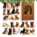 Bruno | German Shepherd Christmas Advent Calendar with 24 Dog Tree Ornaments