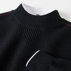Men's Textured Mock Neck Knit Sweater – Mid-Weight Relaxed Pullover