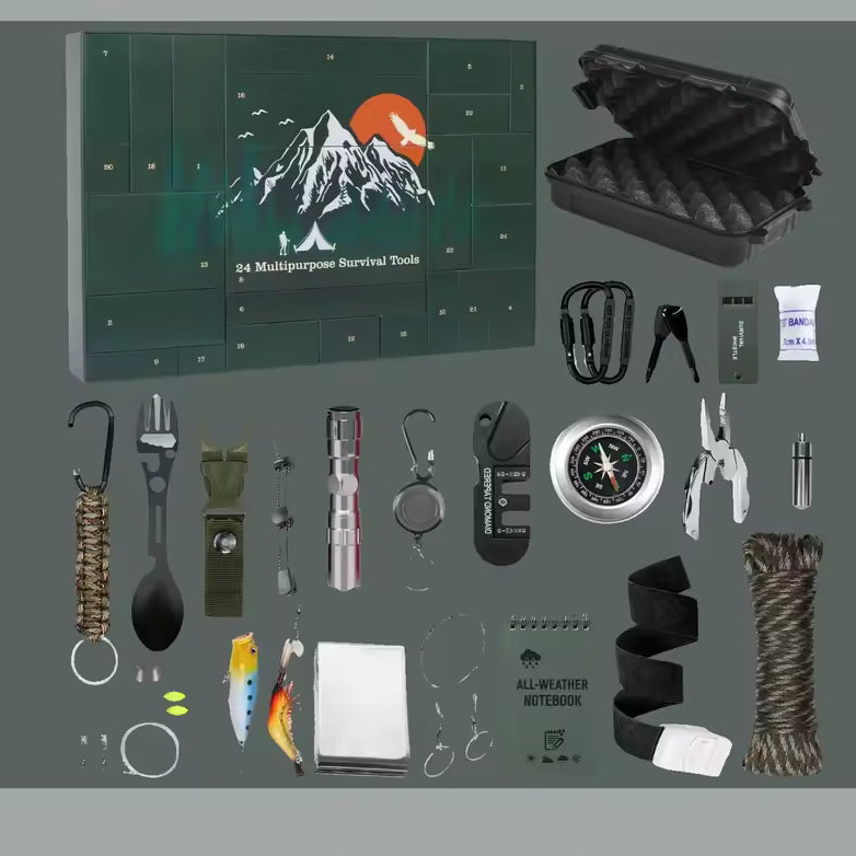 Ranger | Outdoor Survival Kit Christmas Advent Calendar with 24 Camping Gear Items