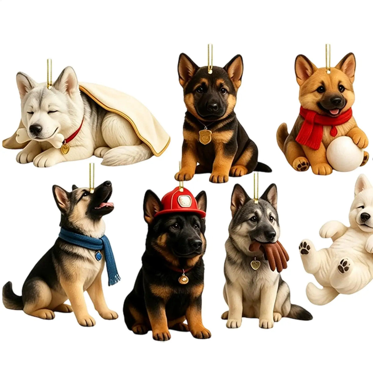 Bruno | German Shepherd Christmas Advent Calendar with 24 Dog Tree Ornaments