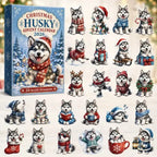 Aspen | Husky Christmas Advent Calendar with 24 Winter Dog Tree Ornaments