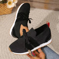 Women's Lace-Detail Slip-On Sneakers – Breathable Non-Slip Walking Shoes