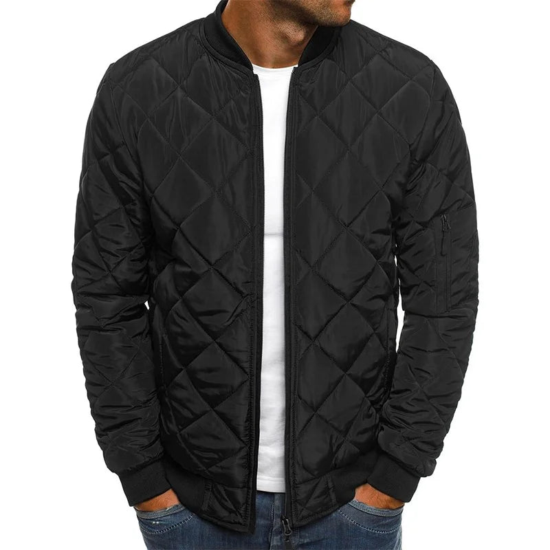 Men's Diamond Quilted Jacket – Lightweight Transitional Layer