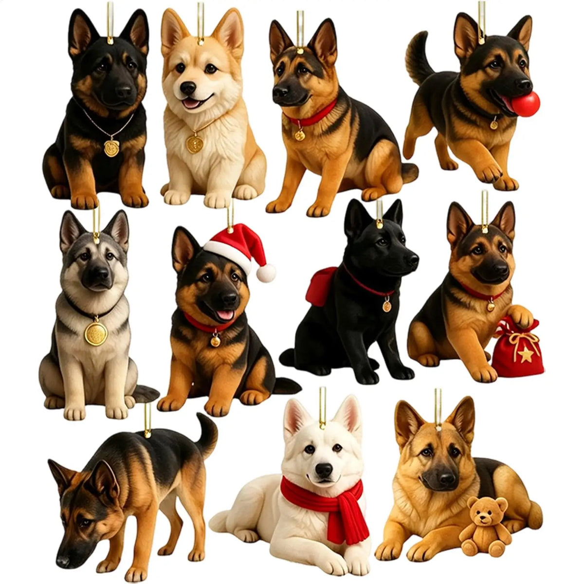 Bruno | German Shepherd Christmas Advent Calendar with 24 Dog Tree Ornaments