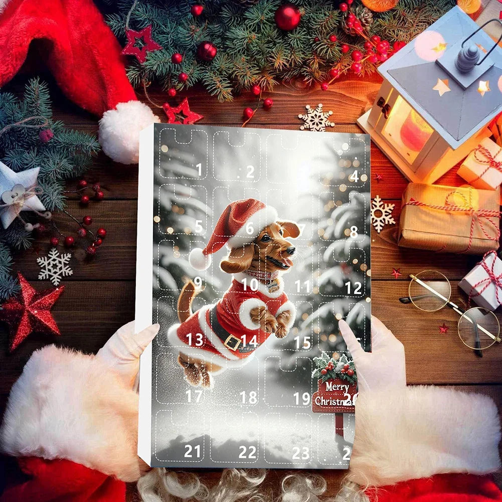 Pippa | Dachshund Christmas Advent Calendar with 24 Sausage Dog Tree Ornaments