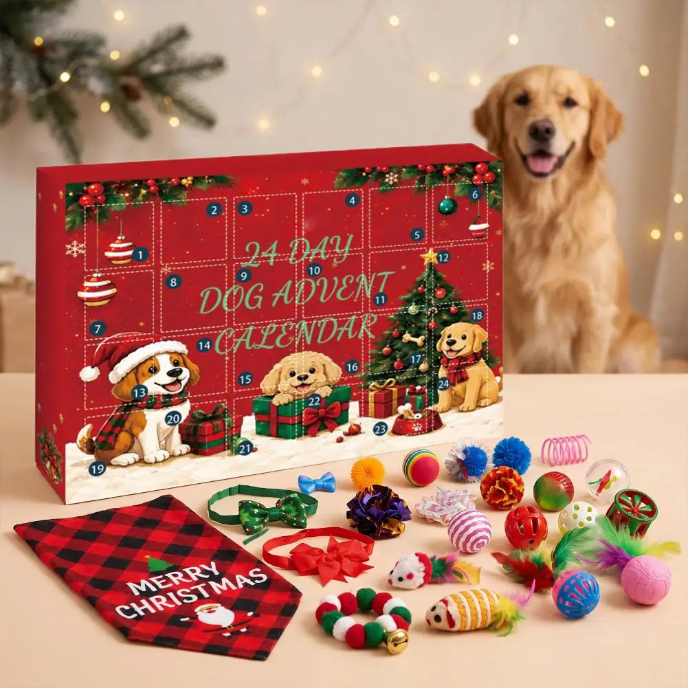 Buddy | Dog Christmas Advent Calendar with 24 Pet Toys and Holiday Accessories