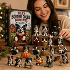 Molly | Border Collie Christmas Advent Calendar with 24 Farm Dog Tree Ornaments