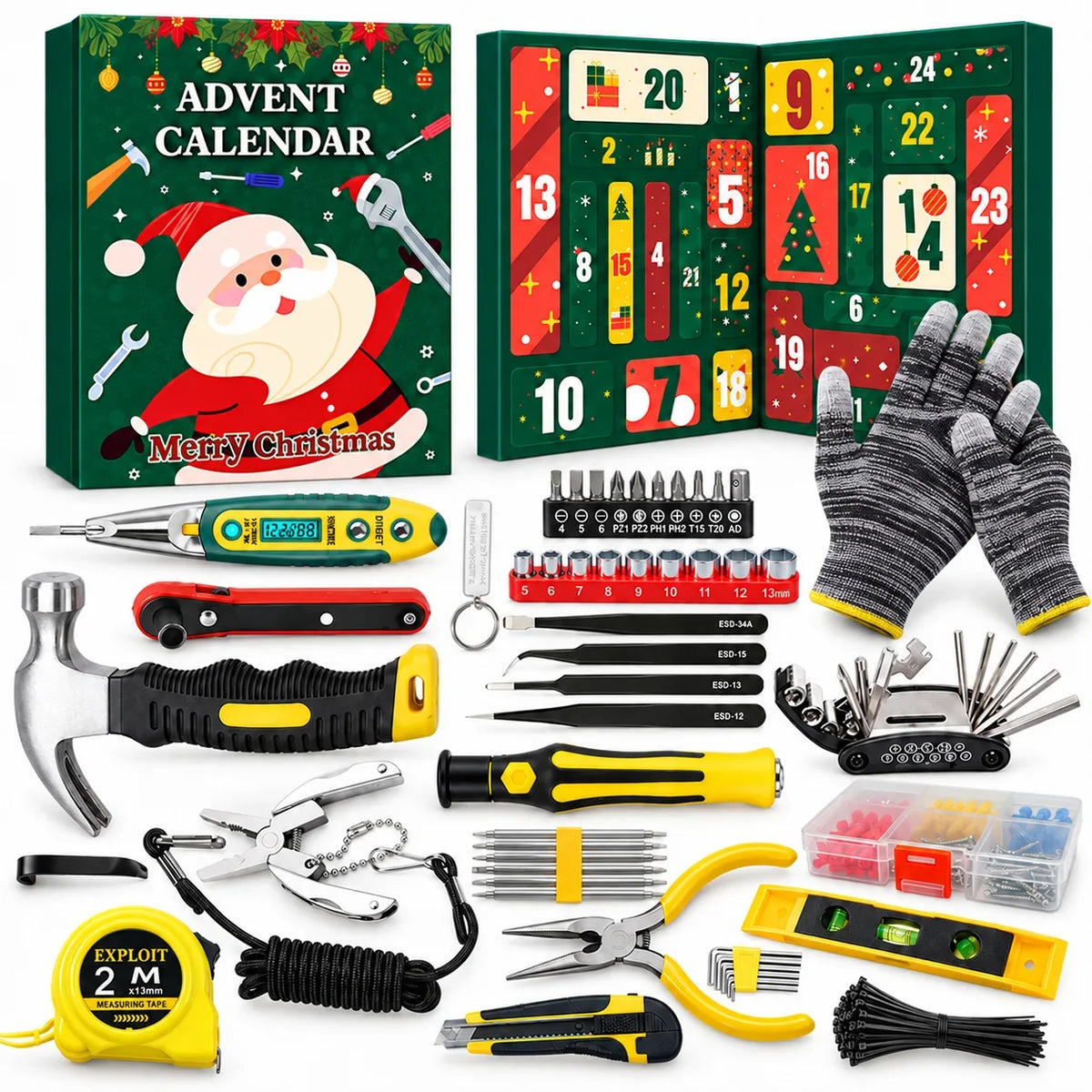 Hank | Mens Hand Tool Christmas Advent Calendar with 24 DIY Tools and Accessories