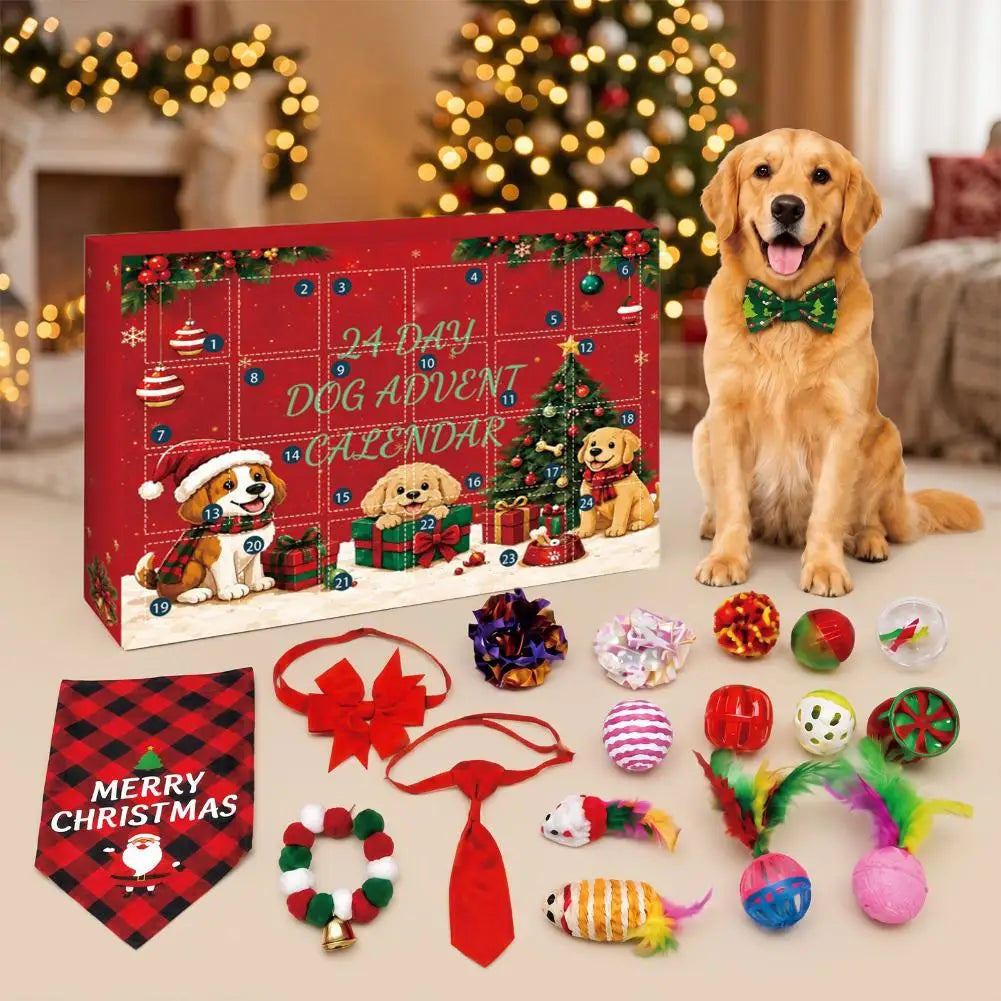 Buddy | Dog Christmas Advent Calendar with 24 Pet Toys and Holiday Accessories