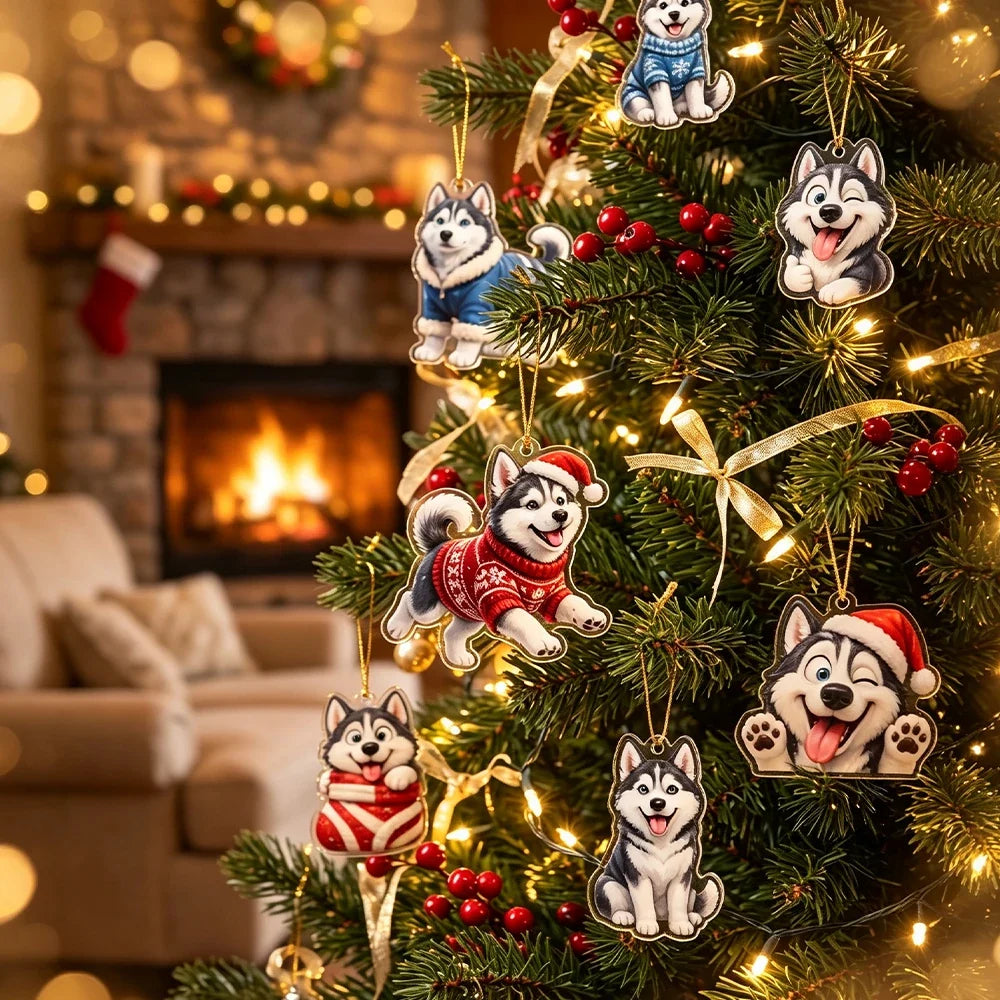 Aspen | Husky Christmas Advent Calendar with 24 Winter Dog Tree Ornaments