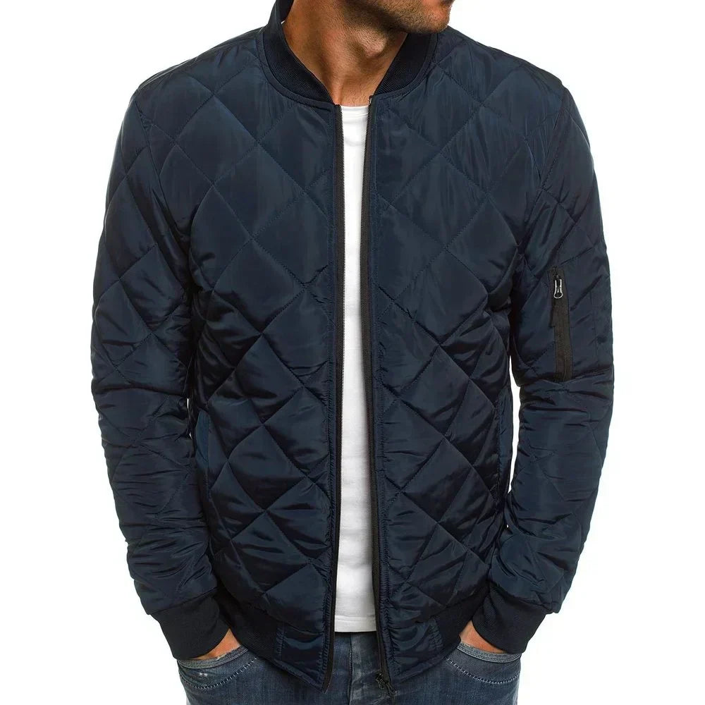 Men's Diamond Quilted Jacket – Lightweight Transitional Layer