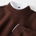 Men's Textured Mock Neck Knit Sweater – Mid-Weight Relaxed Pullover