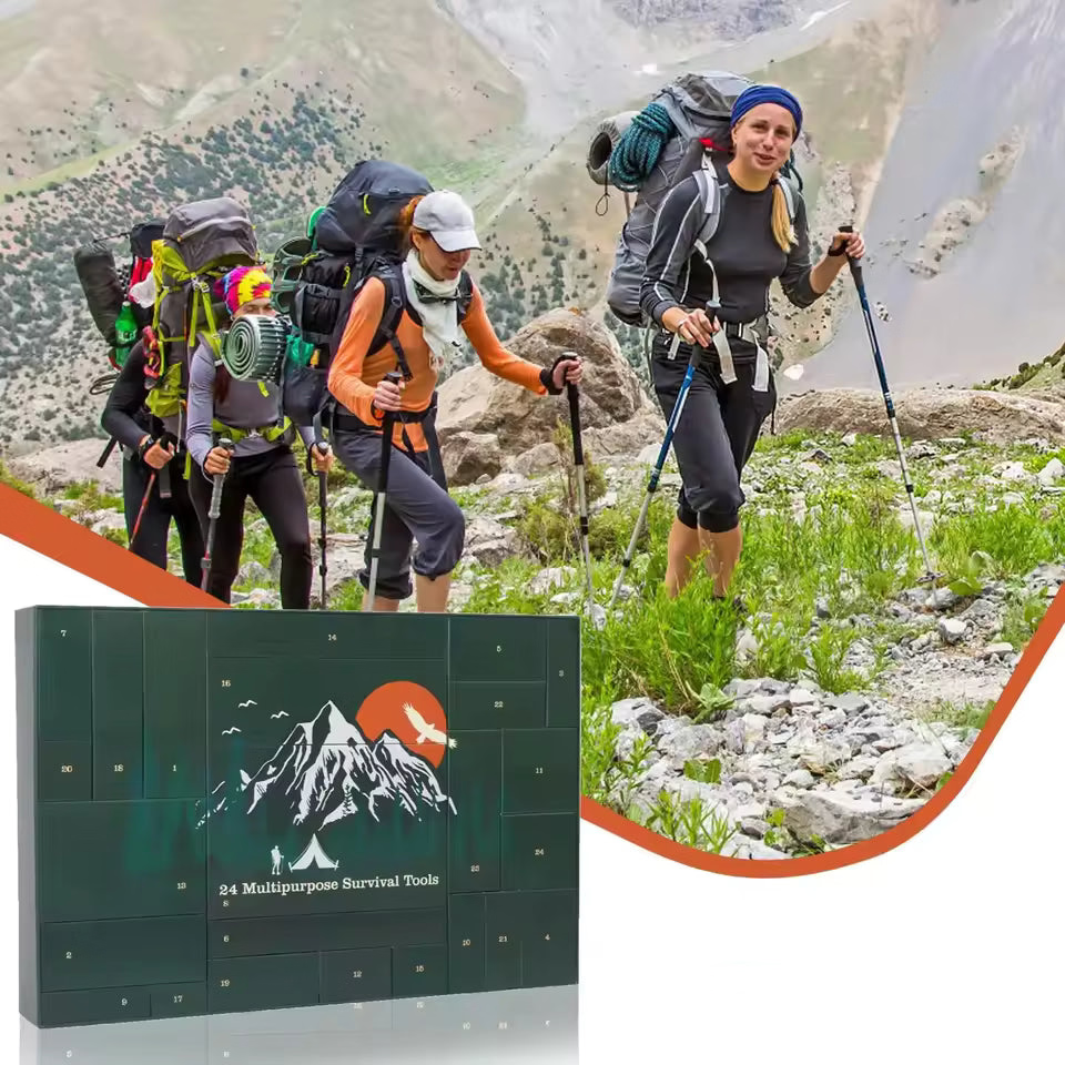 Ranger | Outdoor Survival Kit Christmas Advent Calendar with 24 Camping Gear Items
