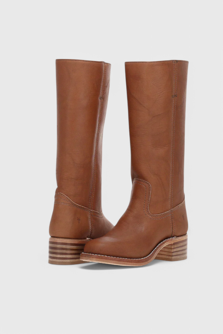 Women's Knee-High Heeled Boots – Sleek Leather-Look Tall Boots