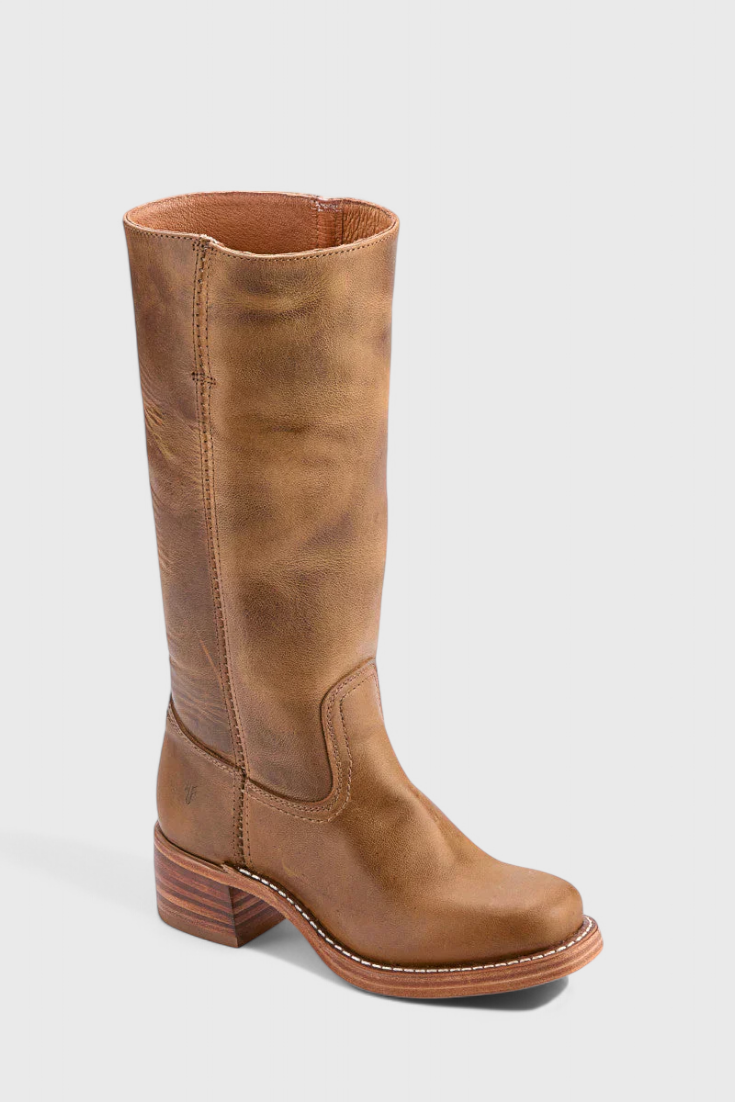 Women's Knee-High Heeled Boots – Sleek Leather-Look Tall Boots