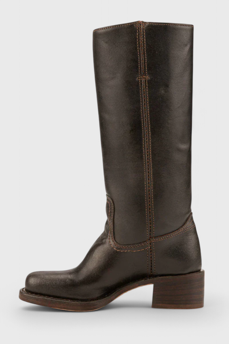 Women's Knee-High Heeled Boots – Sleek Leather-Look Tall Boots