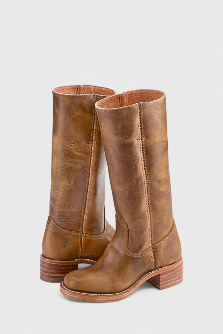 Women's Knee-High Heeled Boots – Sleek Leather-Look Tall Boots