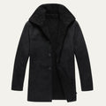Men's Winter Overcoat with Shearling-Style Collar – Warm Lined Tailored Coat