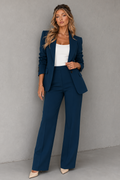 Women's 2-Piece Blazer and Pants Suit Set – Tailored Work Outfit for Office and Events