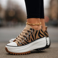 Women's Chunky Platform Sneakers – Cushioned Lace-Up Statement Shoes
