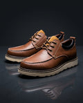 Men's Cushioned Moc Toe Shoes – Rugged Lace-Up Casual Shoes