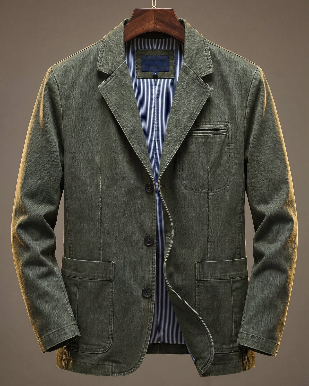 Men's Notch Lapel Casual Blazer – Utility Pocket Tailored Jacket