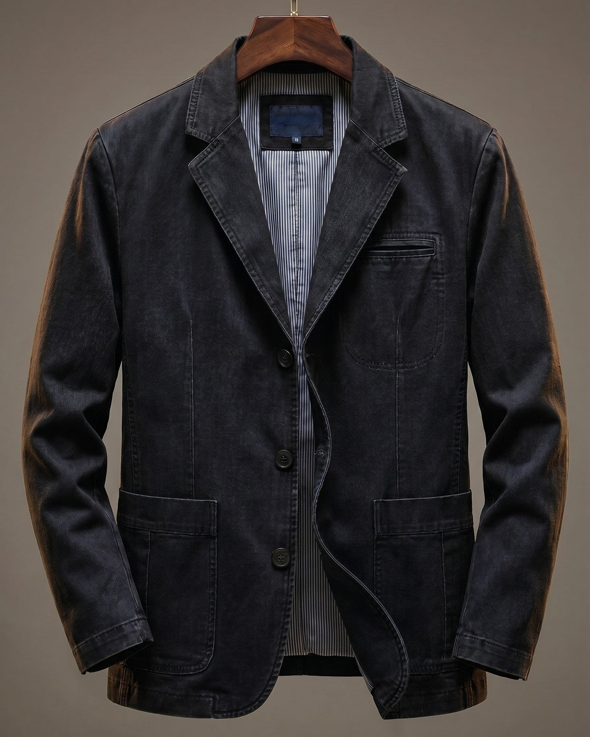 Men's Notch Lapel Casual Blazer – Utility Pocket Tailored Jacket