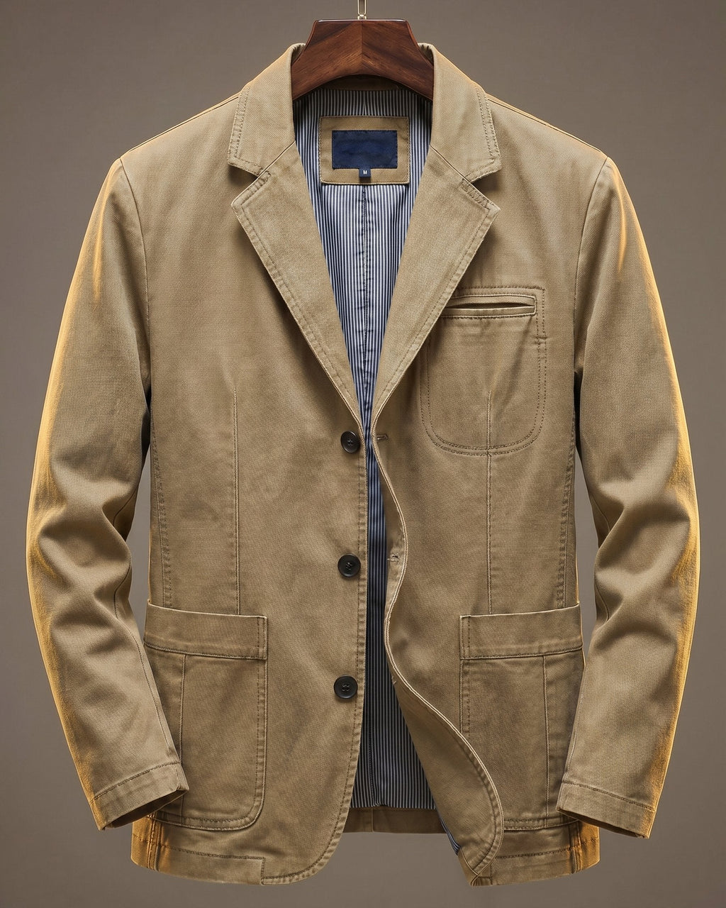 Men's Notch Lapel Casual Blazer – Utility Pocket Tailored Jacket