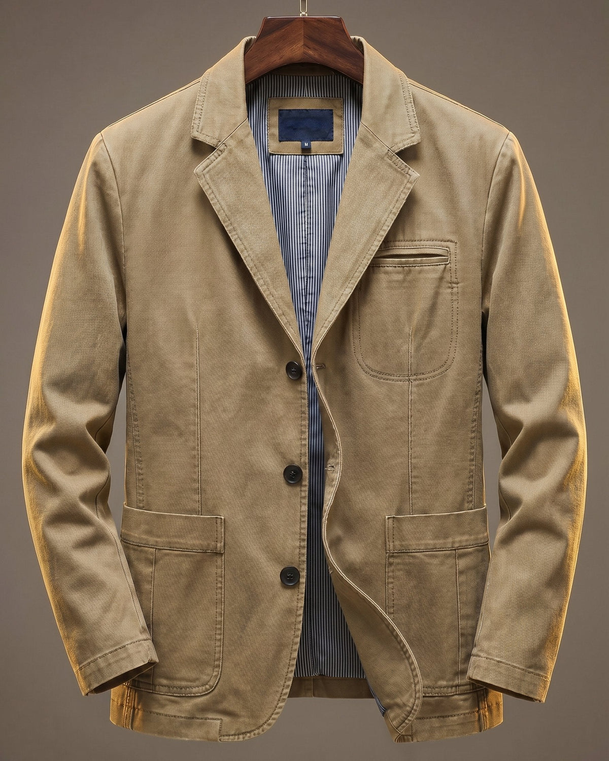 Men's Notch Lapel Casual Blazer – Utility Pocket Tailored Jacket