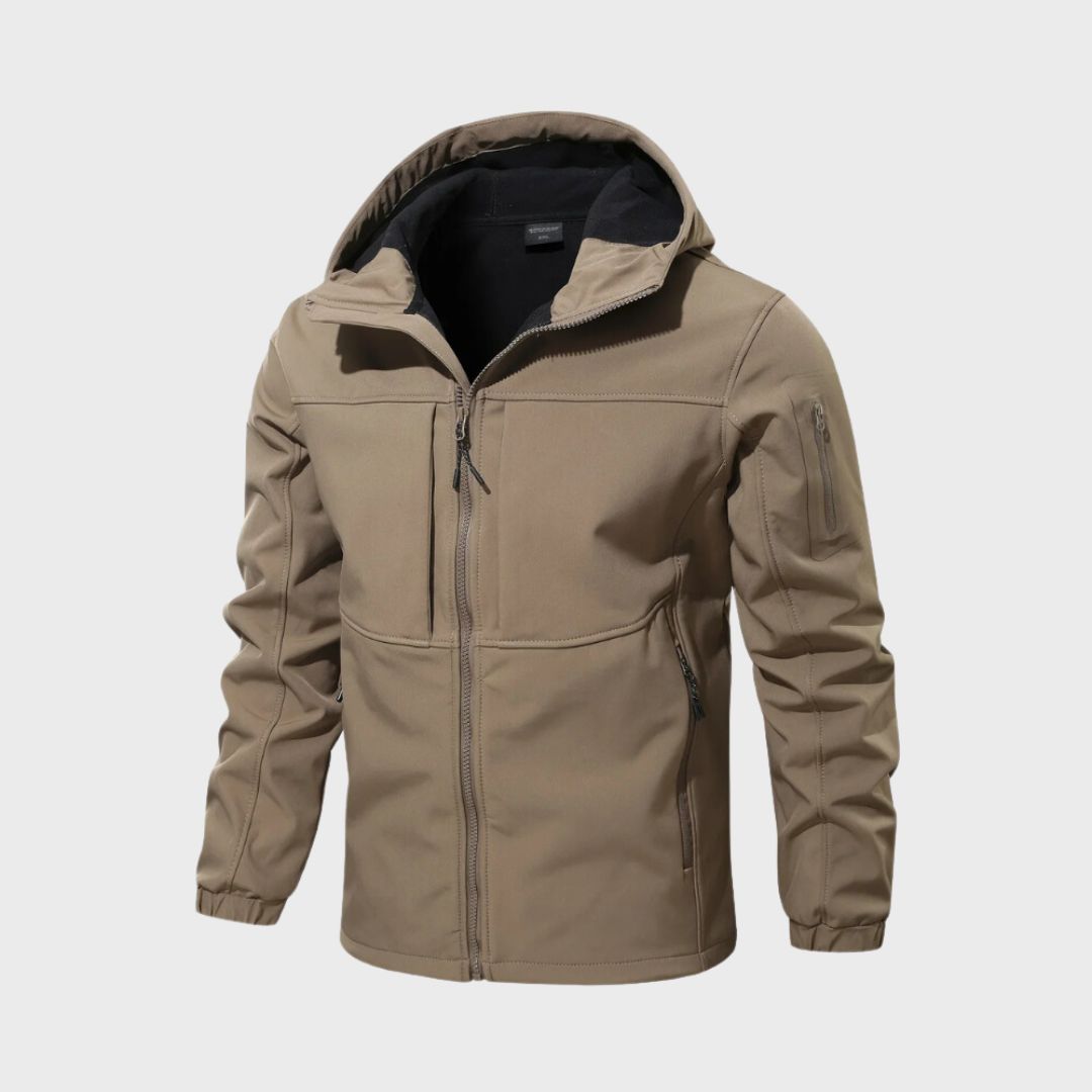 Men's Lightweight Hooded Rain Jacket – Zip-Up Outdoor Shell with Pockets