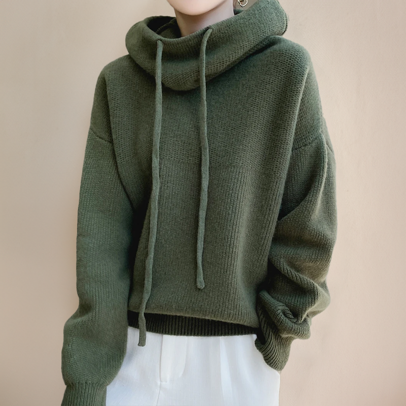 Women's Fine Knit Turtleneck Sweater – Elegant High Neck Pullover