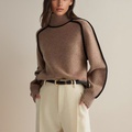 Women's Oversized Turtleneck Sweater – Soft Stretch Knit Pullover