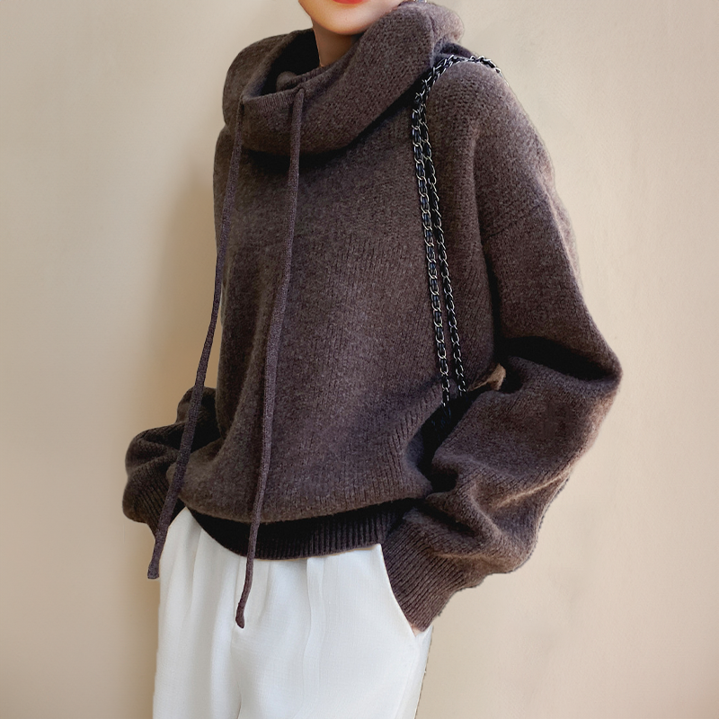 Women's Fine Knit Turtleneck Sweater – Elegant High Neck Pullover