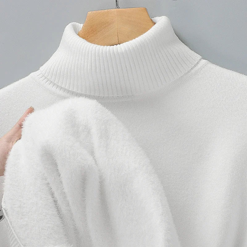 Men's Ribbed Turtleneck Sweater – Slim Long Sleeve Knit Pullover