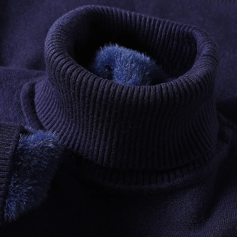 Men's Ribbed Turtleneck Sweater – Slim Long Sleeve Knit Pullover