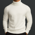 Men's Ribbed Turtleneck Sweater – Slim Long Sleeve Knit Pullover