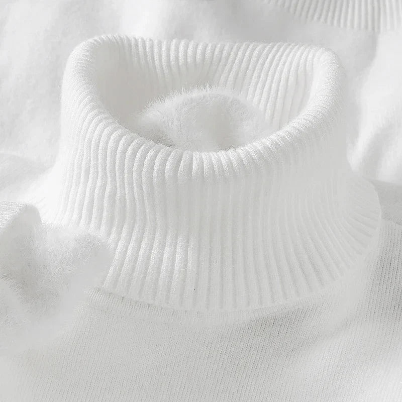 Men's Ribbed Turtleneck Sweater – Slim Long Sleeve Knit Pullover