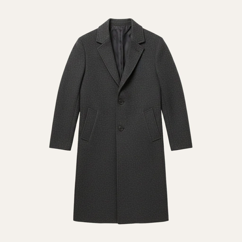 Men's Classic Cotton Blend Overcoat – Tailored Lapel Winter Coat