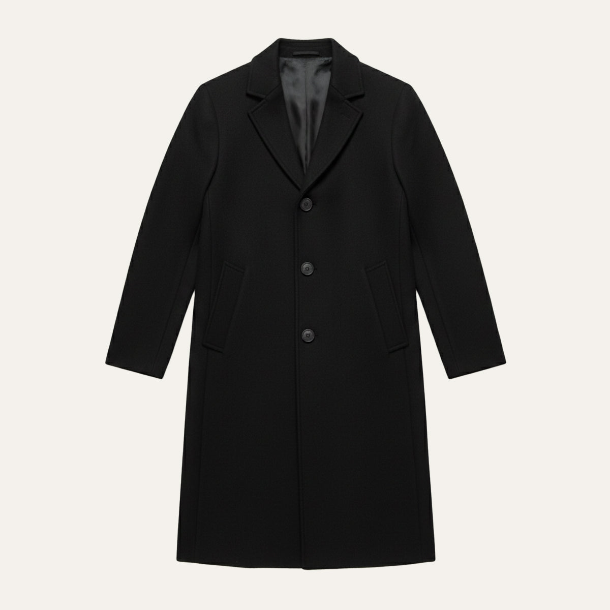 Men's Classic Cotton Blend Overcoat – Tailored Lapel Winter Coat