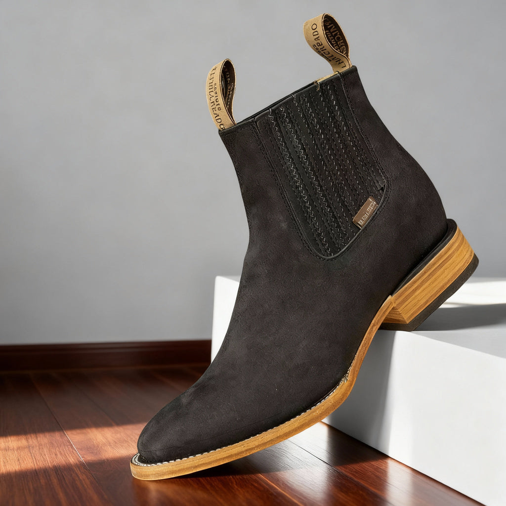 Men's Western Ranch Boots – Elastic Side Panel Pull-On Boots