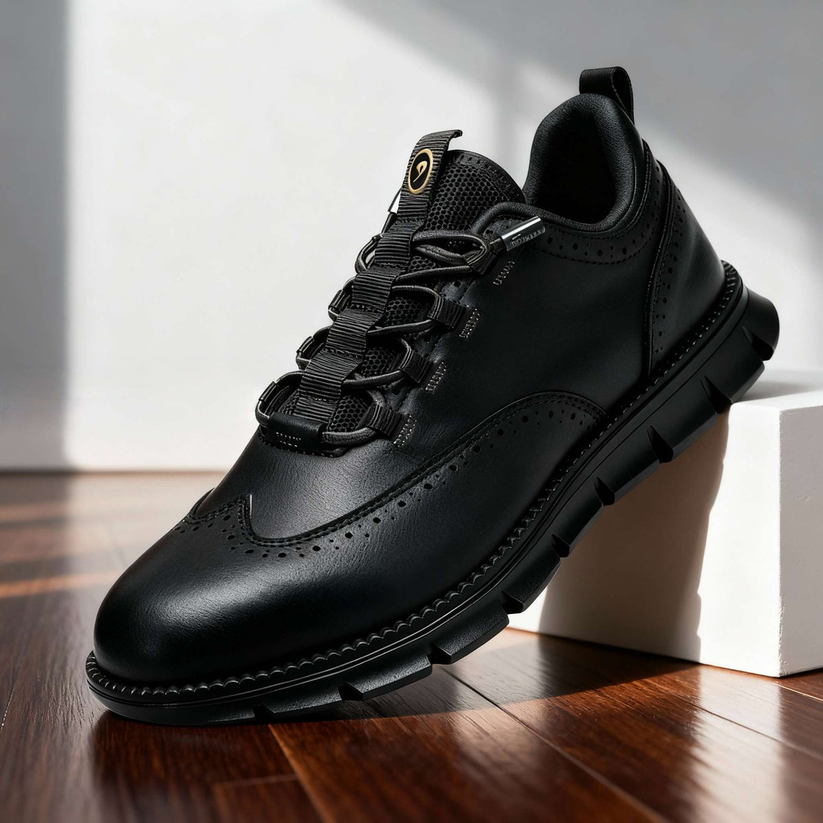 Men's Brogue Sneakers – Perforated Wingtip Casual Lace-Up Shoes