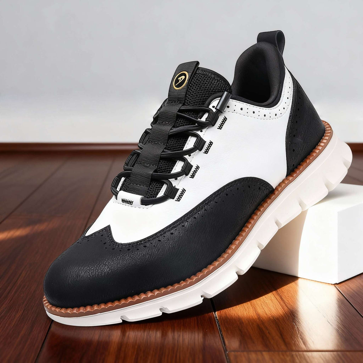 Men's Brogue Sneakers – Perforated Wingtip Casual Lace-Up Shoes