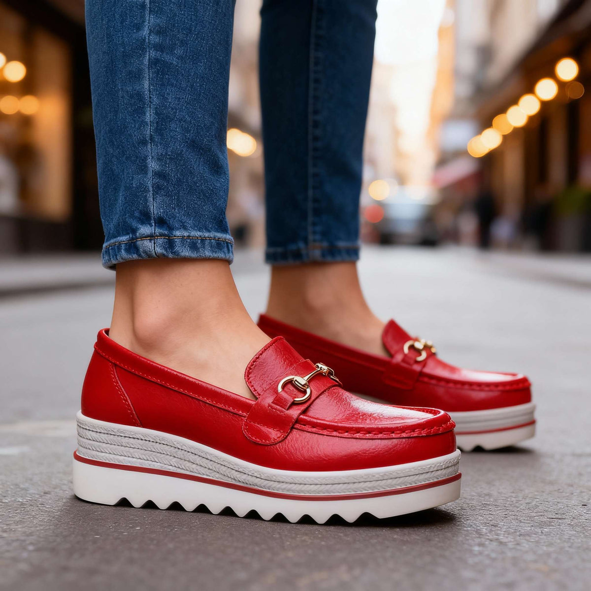 Women's Platform Comfort Loafers – Cushioned Slip-On Shoes